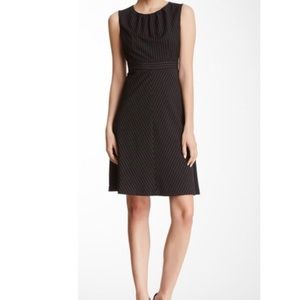 Jones New York Pinstripe Fit & Flare Dress